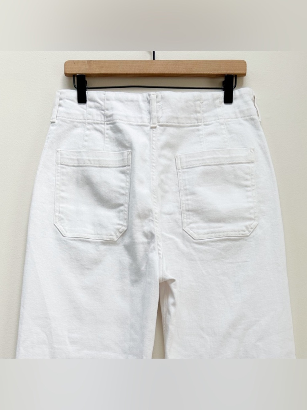 Anthropologie Maeve The Colette Crop Wide-Leg High Rise Jeans in White size 30 - Picture 9 of 14